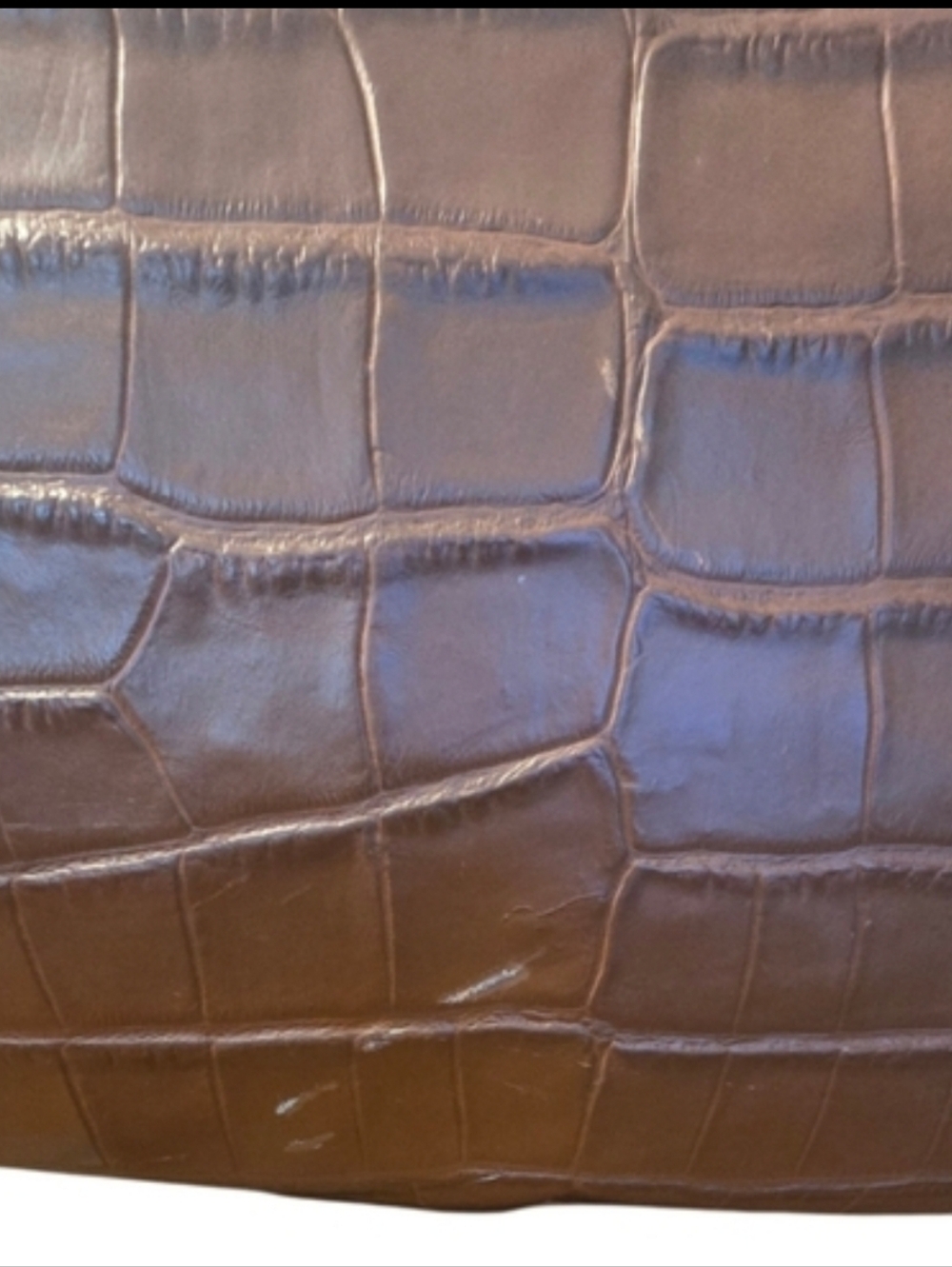 Furla Vintage Croc-Embossed Leather Dome Satchel Bag - Picture 14 of 16